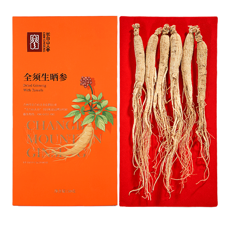 长白山人参全须生晒参50g干参人参煲汤泡酒炖煮食材滋补品