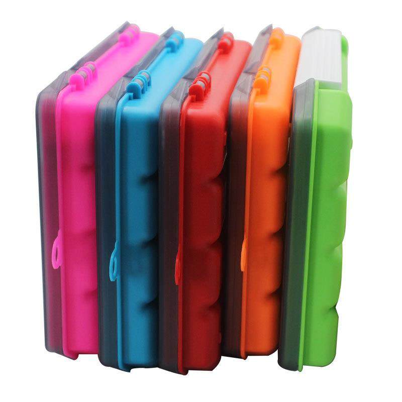 爆款B款手提式路亚单层饵盒五色带插片鱼饵配件收纳盒用鱼钩盒