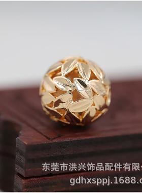 爆款洪兴铜24k金保色12.5*2.5MM镂空通孔圆配件手工材料B1040
