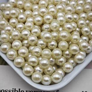 爆款打钉珠子6mm-10mm无孔珍珠PP材质仿珍珠整圆无孔仿珍珠无孔泡