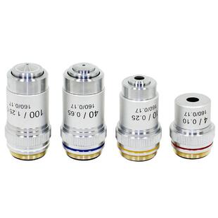 爆款显微镜物镜全金属195消色差物镜4X10X20X40X100X超清晰