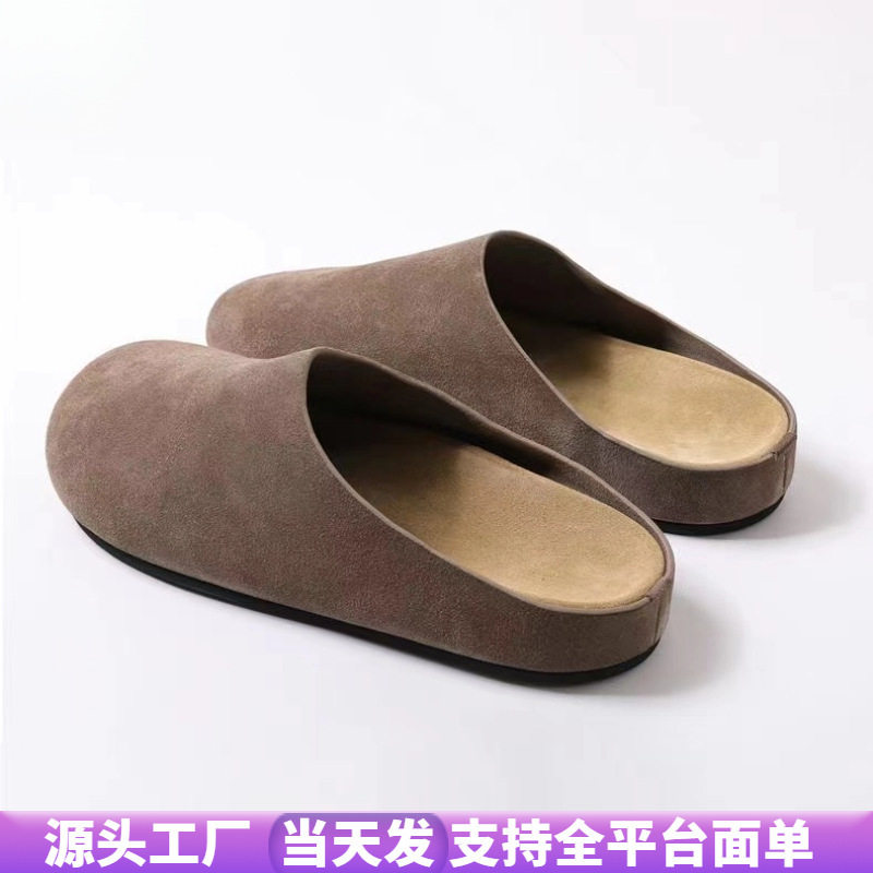男女款外穿包头勃肯鞋女春秋2025厚底拖鞋一脚蹬休闲勃肯拖鞋子女