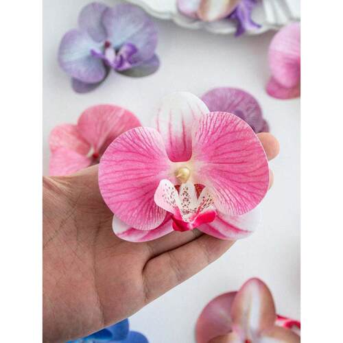 2025跨境新款 Artificial Decorations 人造花丝绸蝴蝶兰新娘花束
