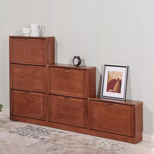 实木翻斗鞋柜家用门口超薄鞋柜17cm可坐简约省空间翻斗式进门鞋柜