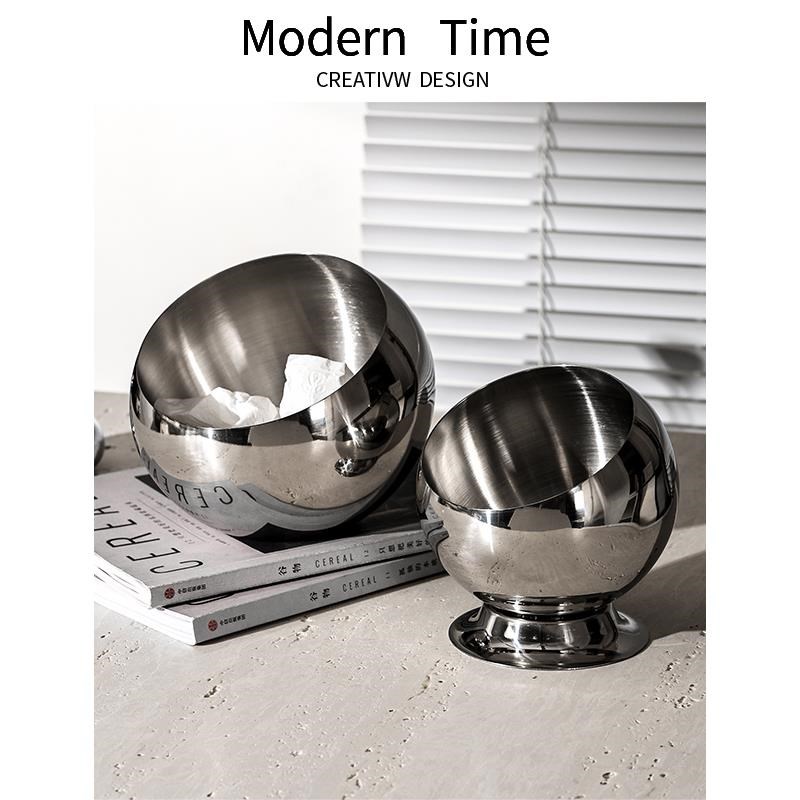 不锈钢桌面垃圾桶轻奢风可爱小号迷你家用简约台面桌上收纳筒纸篓