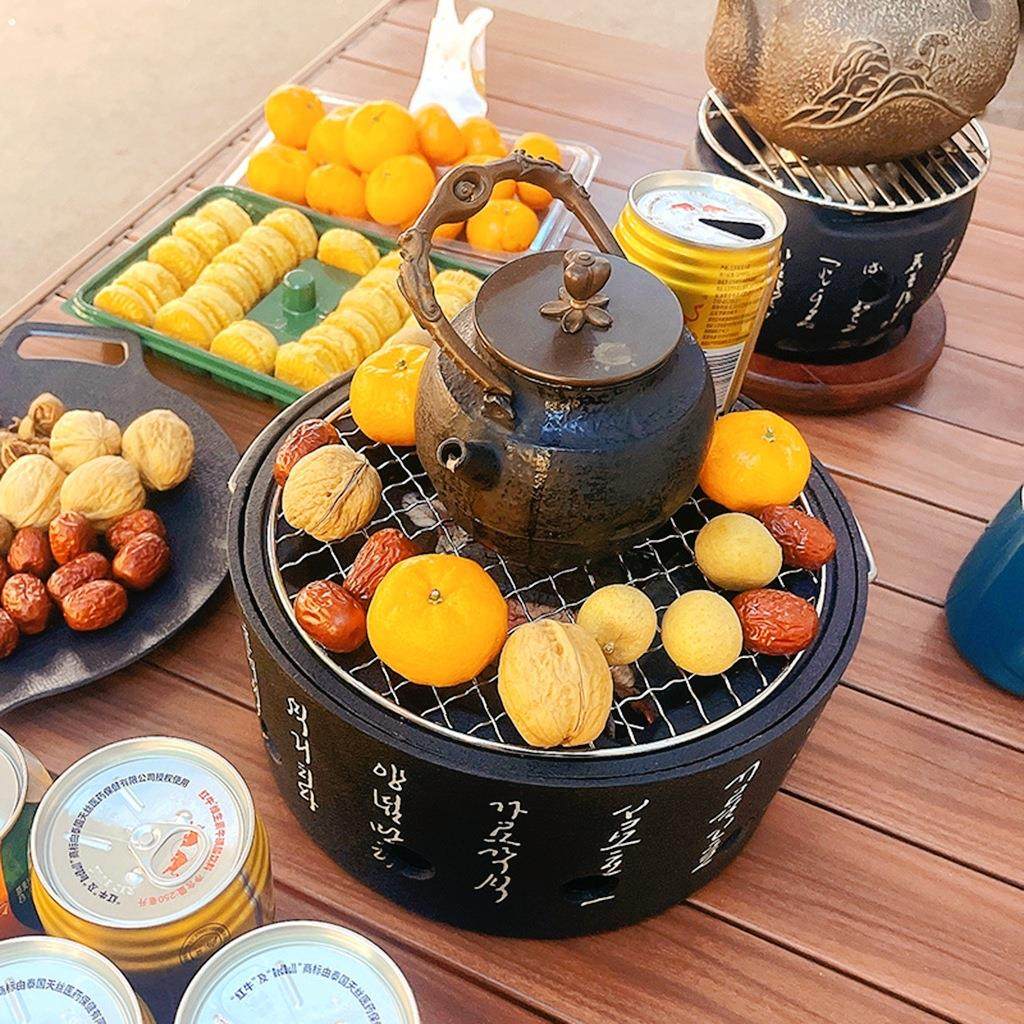 网红围炉煮茶的炉家用室内木炭炉户外烧烤炉商用露营炭火炉子定制