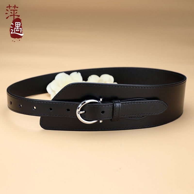 腰封女真皮头层牛皮黑色时尚装饰宽腰带配毛衣裙大衣风衣外搭皮带,服饰配件/皮带/帽子/围巾,腰带/皮带/腰链,淘宝优惠券,粉丝福利购,淘宝优惠卷