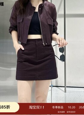 半身裙女短款工装口袋腰带裙子