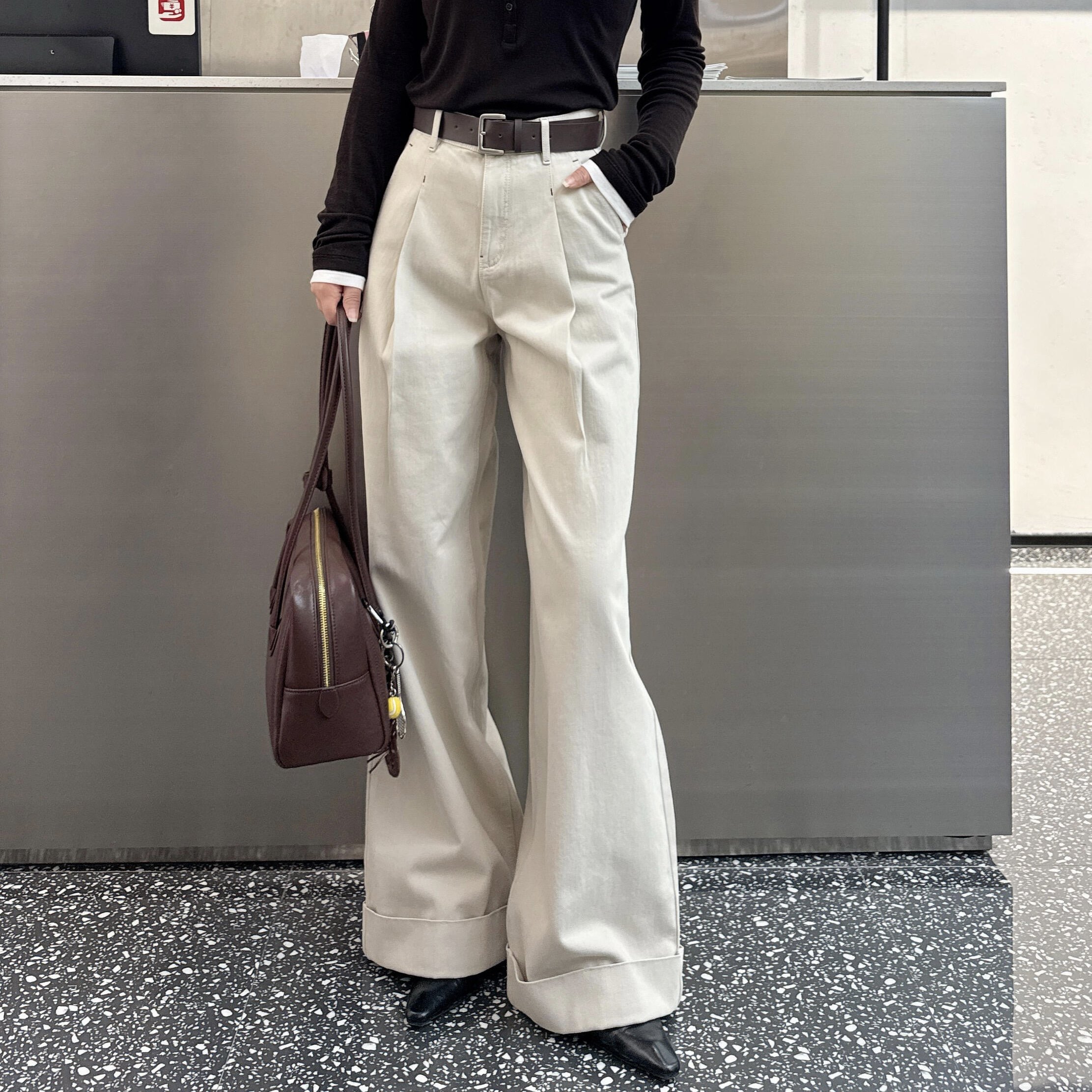 ariosea艾诺丝槿官方旗舰店2026春季新款高腰阔腿牛仔裤BR321152,女装/女士精品,休闲裤,淘宝优惠券,粉丝福利购,淘宝优惠卷