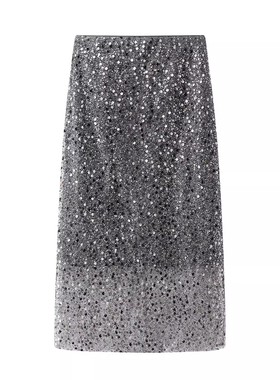 ariosea艾诺丝槿款官方旗舰店2026春新款灰色亮片半身裙BR351114