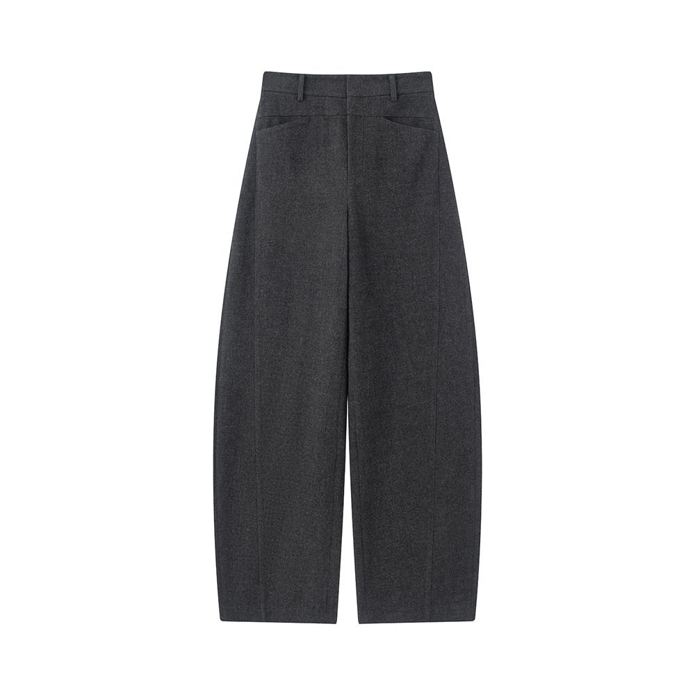 2025冬季高腰弯刀阔腿裤休闲