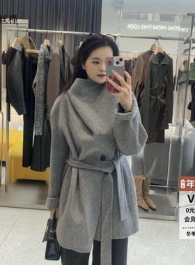 ariosee艾诺丝槿官方旗舰店专柜同款2025冬双面呢大衣女AR234129