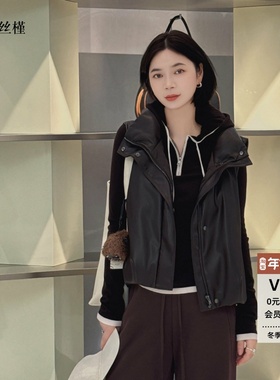 ariosee艾诺丝槿官方旗舰店2025冬装新款皮衣羽绒服马甲AR004146