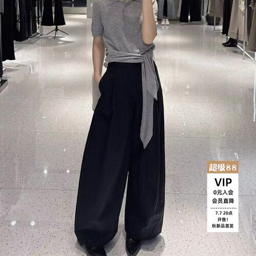 春新款直筒阔腿裤休闲裤女
