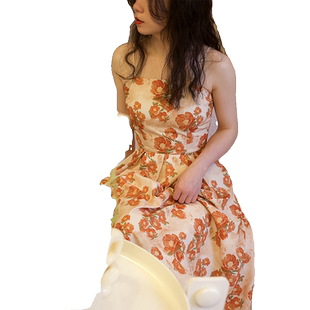 《橙染花相》联名款吊带连衣裙子浪漫法式碎花度假风高腰口袋原创