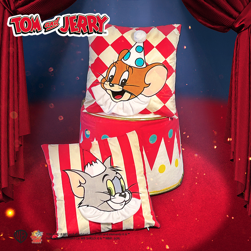 猫和老鼠正版Tom and Jerry马戏团系列拉夫领抱枕周边汤姆猫杰瑞