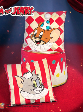 猫和老鼠正版Tom and Jerry马戏团系列拉夫领抱枕周边汤姆猫杰瑞
