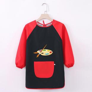爆款加长款儿童罩衣吃饭衣防脏宝宝围兜长袖画画衣男童反穿衣饭兜