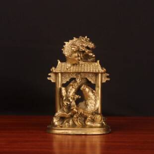 爆款铜鱼龙门鱼跃龙门龙头鱼鲤鱼跃龙门铜摆件