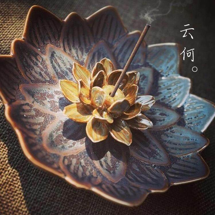 爆款景德镇粗陶泥莲花铁锈莲花插香座礼盒陶瓷荷花牡丹线香盘禅意,餐饮具,茶道/香炉,淘宝优惠券,粉丝福利购,淘宝优惠卷
