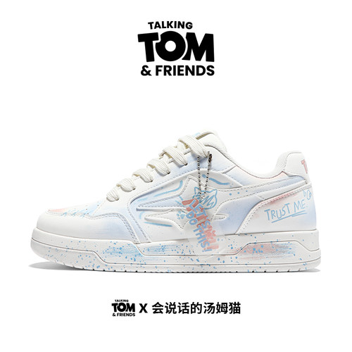 汤姆猫涂鸦渐变板鞋情侣运动鞋