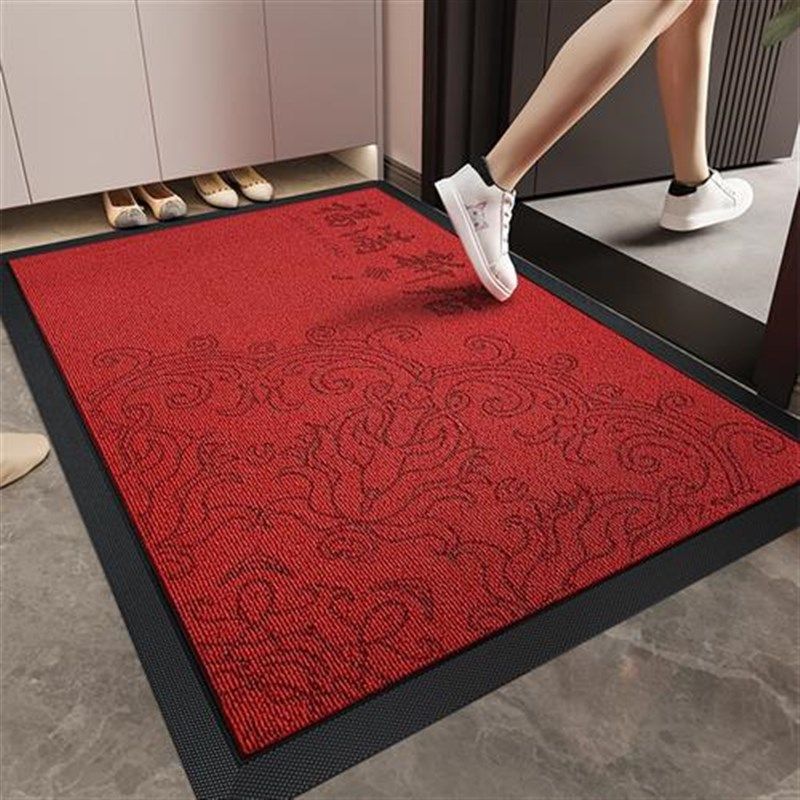 室外地垫入户门垫红n色喜庆激光打印脚垫子防滑防摔易打理加厚地