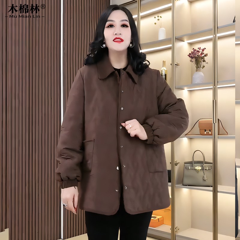 大码女装棉服保暖不臃肿春秋新款时尚宽松遮肉显瘦胖妈妈洋气外套