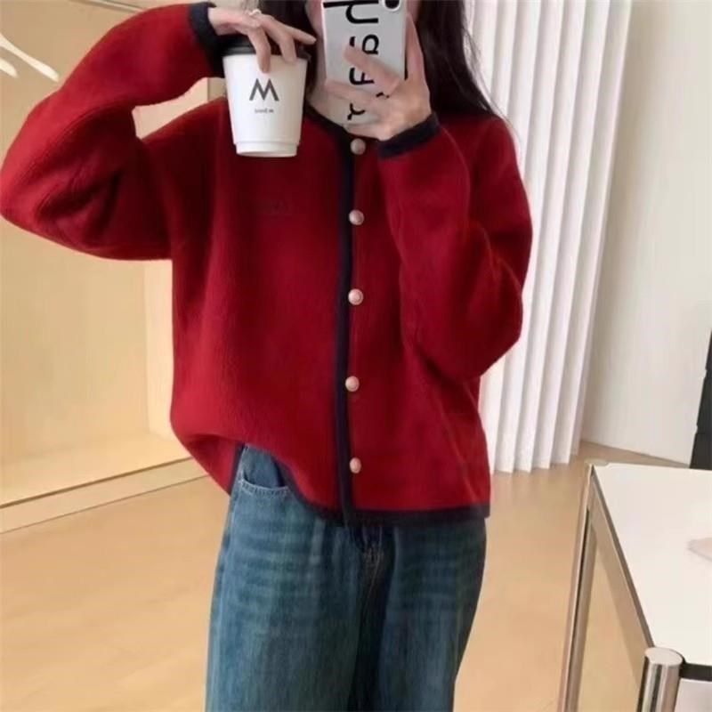 高货秋冬针织女毛衣开衫加厚v外套2024爆款漂亮衣服宽松女上衣春