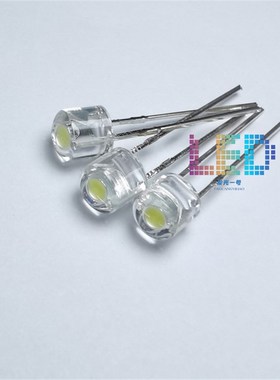 F5草帽无边白色0.2瓦4.8MM无帽檐0.2W正白镀锡脚金线LE.D发光灯珠