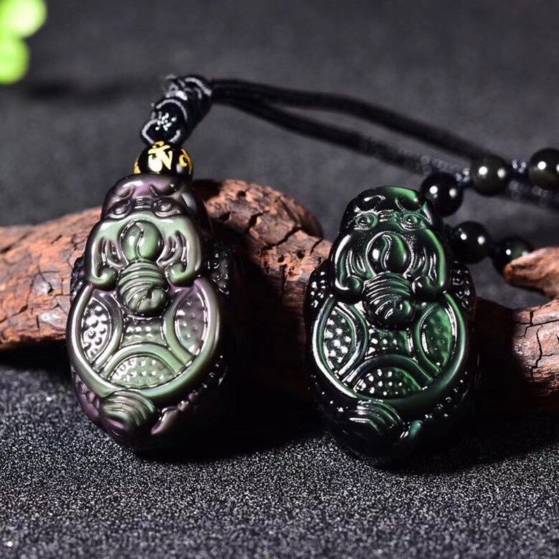 东海节高水晶天然彩虹金钱龙龟吊坠男女款时尚X项链饰品玛瑙