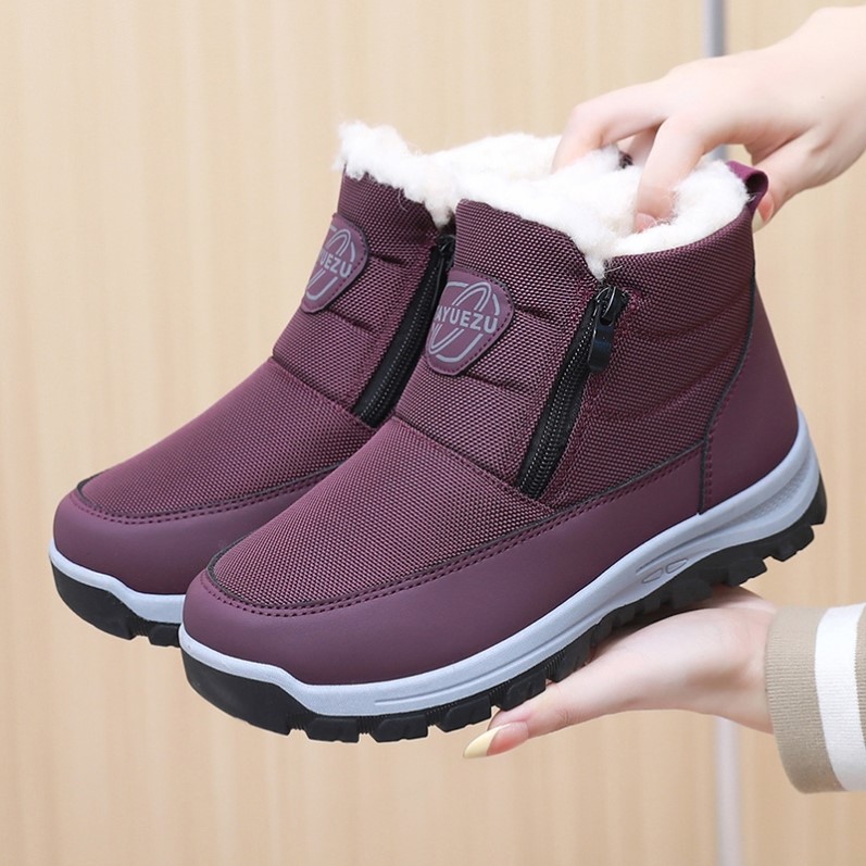 2025冬季新款老北京棉鞋拉链加绒雪地靴加厚保暖防滑妈妈棉靴女鞋