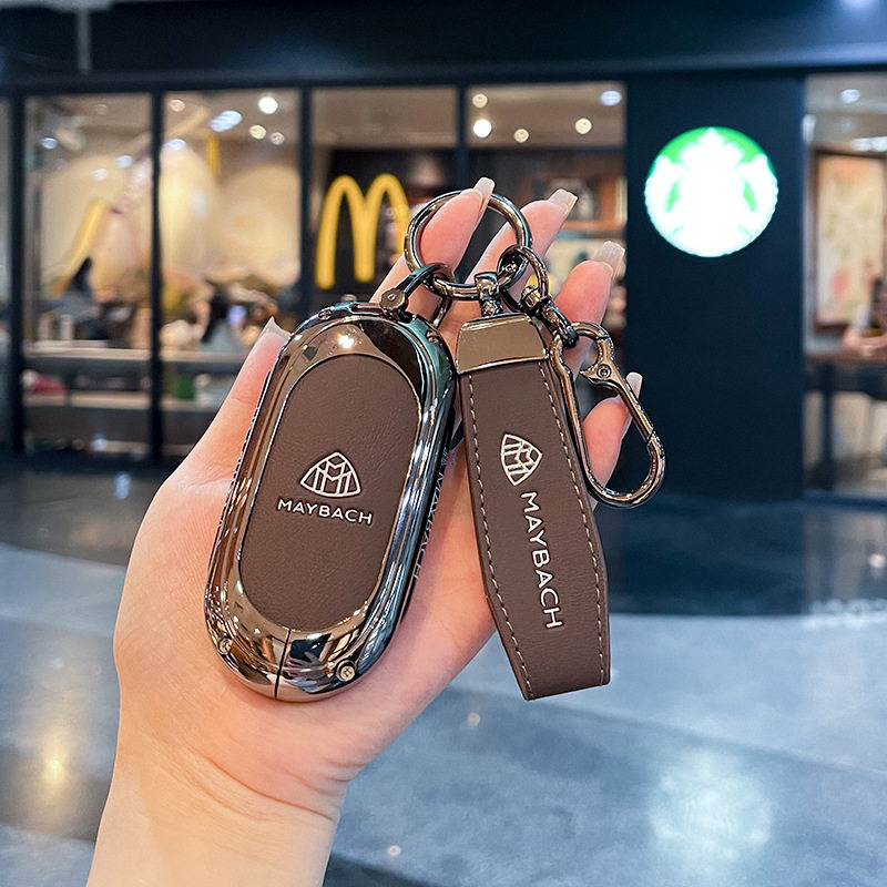 适用于奔驰迈巴赫S级钥匙套铝壳S450S320GLS48车GLS600金属扣包男