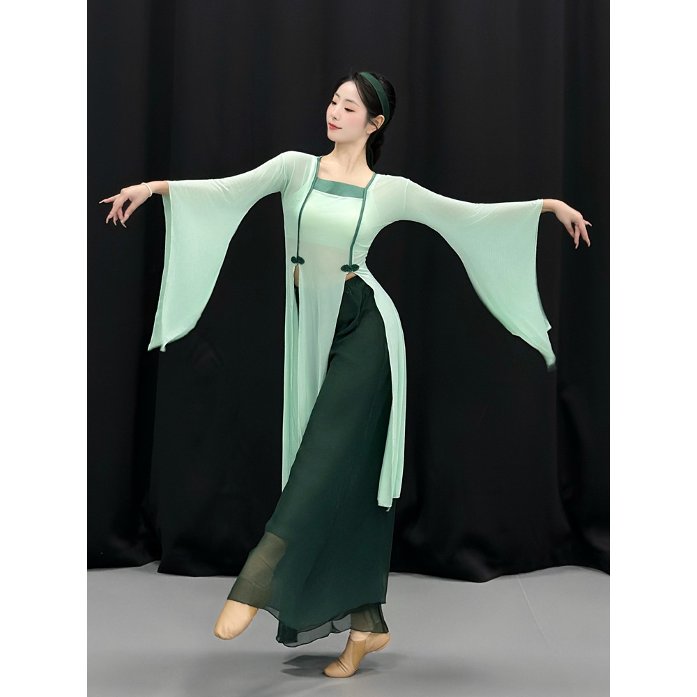日本无印MUJIE古典舞练功服改良版演出服青蛇白蛇舞蹈表演广袖飘