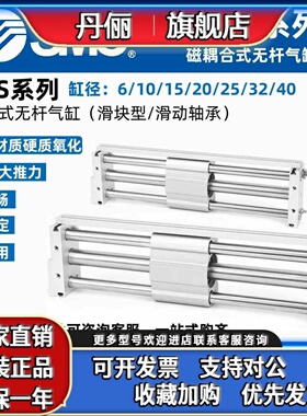 SMC磁耦无杆气缸CY1SG/CY1S10/20/25/32/40-200-300-500-800-1000