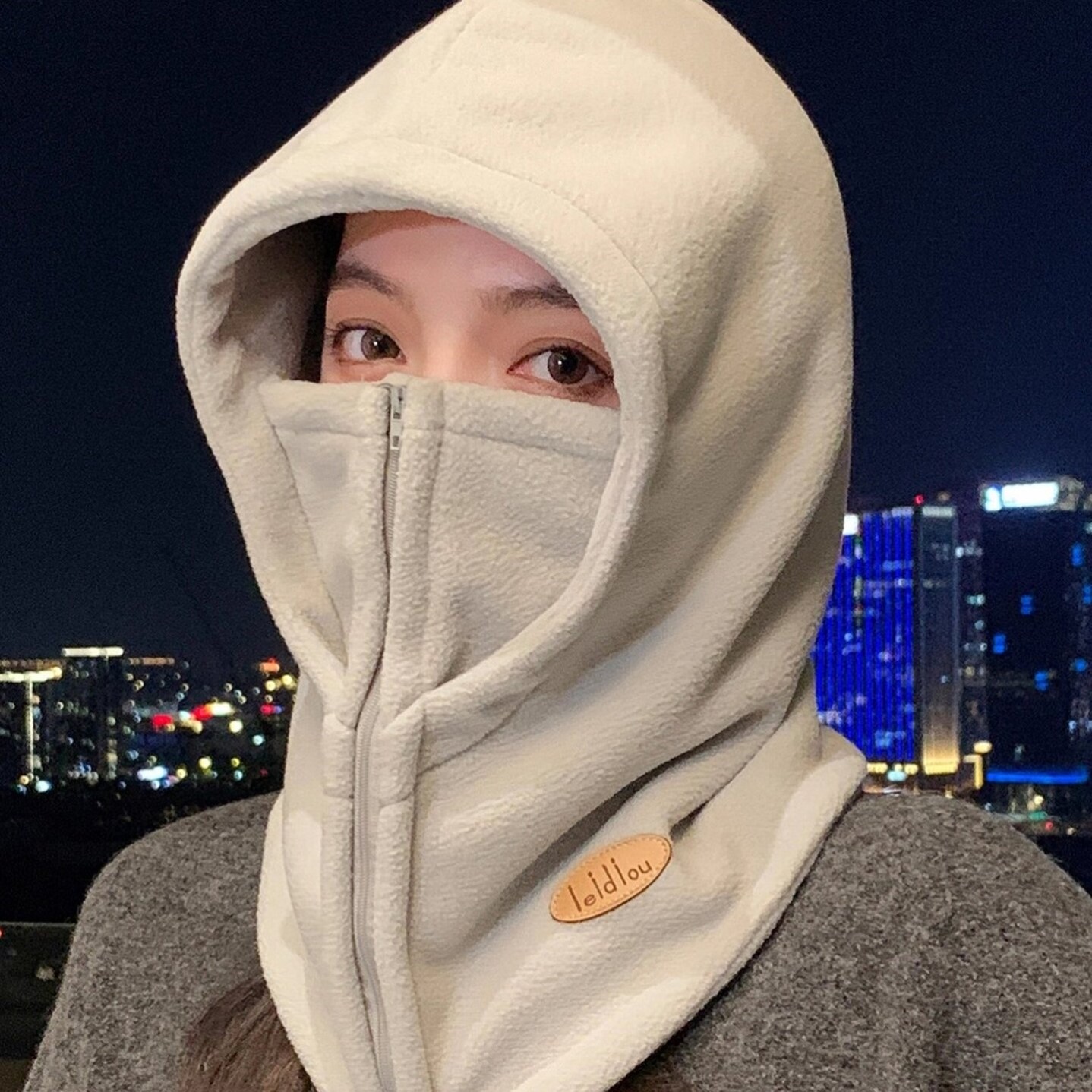 帽子女士冬季防寒护耳防风头套面罩围脖一体电动车骑行保暖