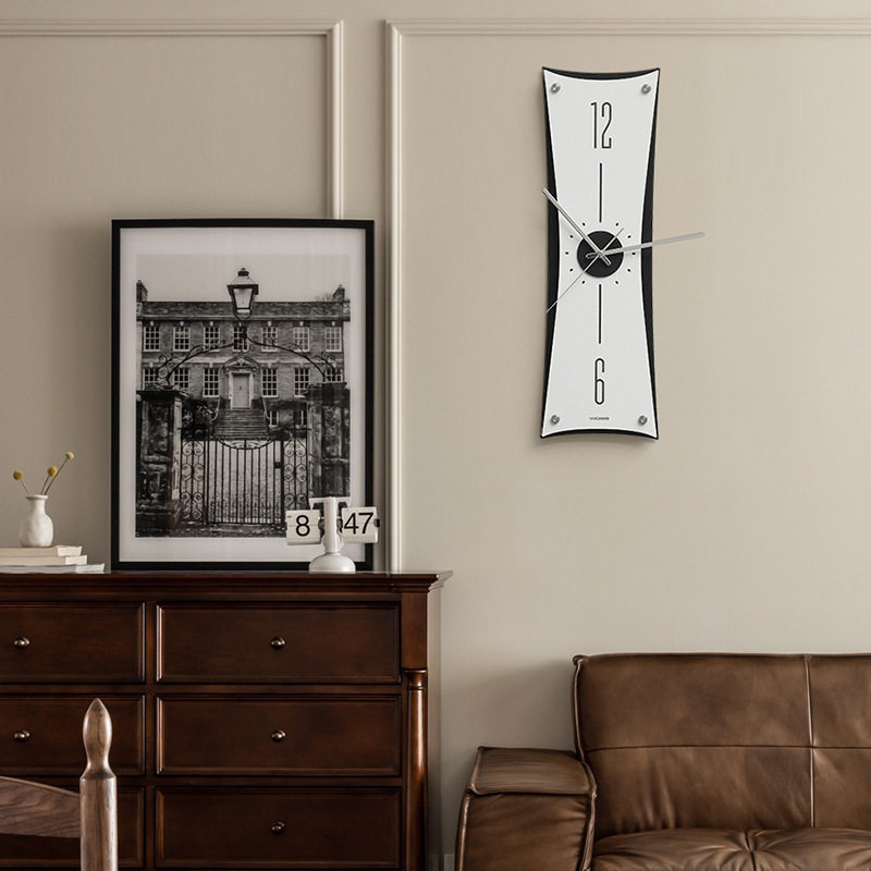 WOZOOM屋准免打孔挂钟客厅现代简约餐厅艺术创意时钟表挂墙轻奢