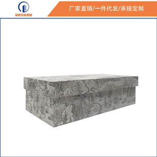 轻奢新款木质布艺灰色图纹衣帽间样板房装饰品摆件家居储物盒摆件