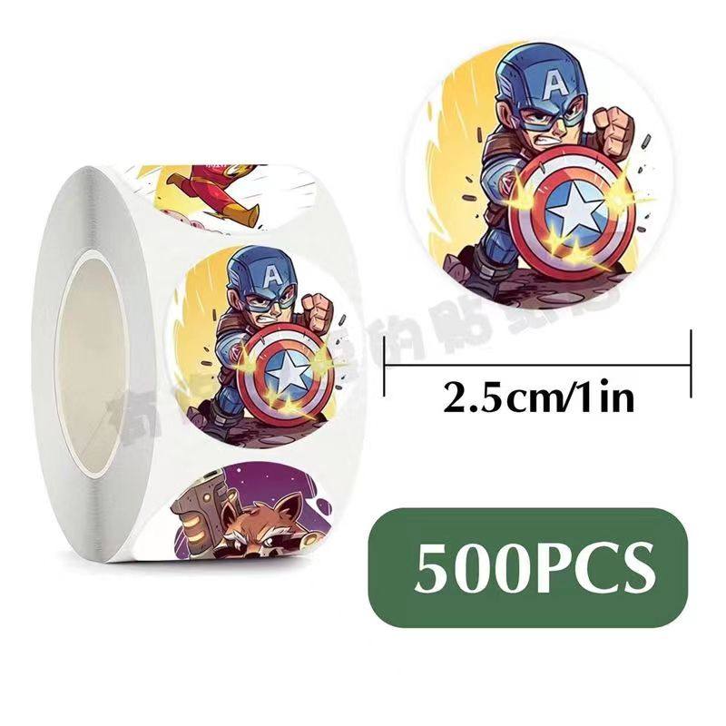 漫威卡通动漫复仇者联盟贴纸美国队长钢铁侠玩具装饰贴画500贴/卷