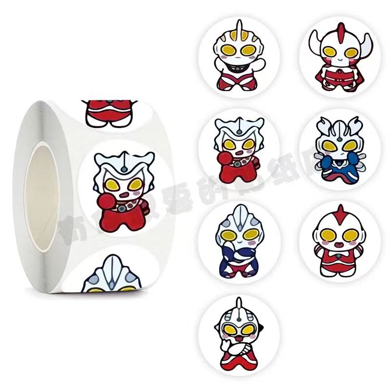 儿童卡通贴纸圆形不干胶贴画