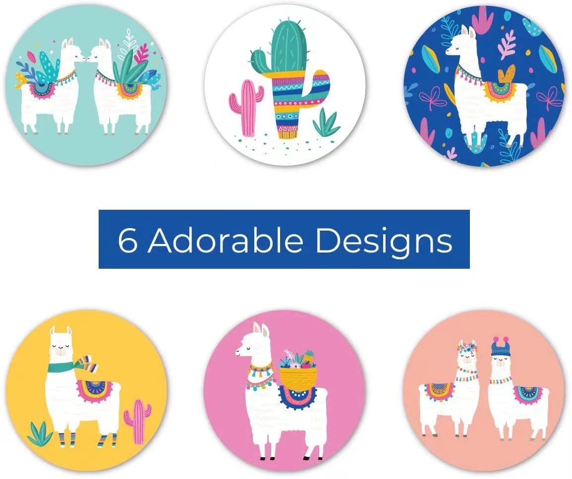 不干胶标签封口可爱贴纸羊驼贴画