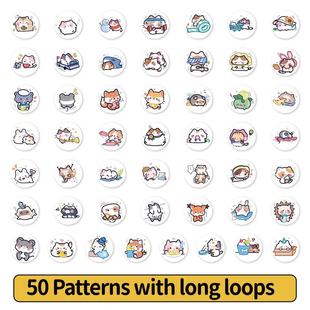 200贴 卷卷贴可爱趣味小动物表情包胶带贴DIY手账笔记本贴纸 卷Q版