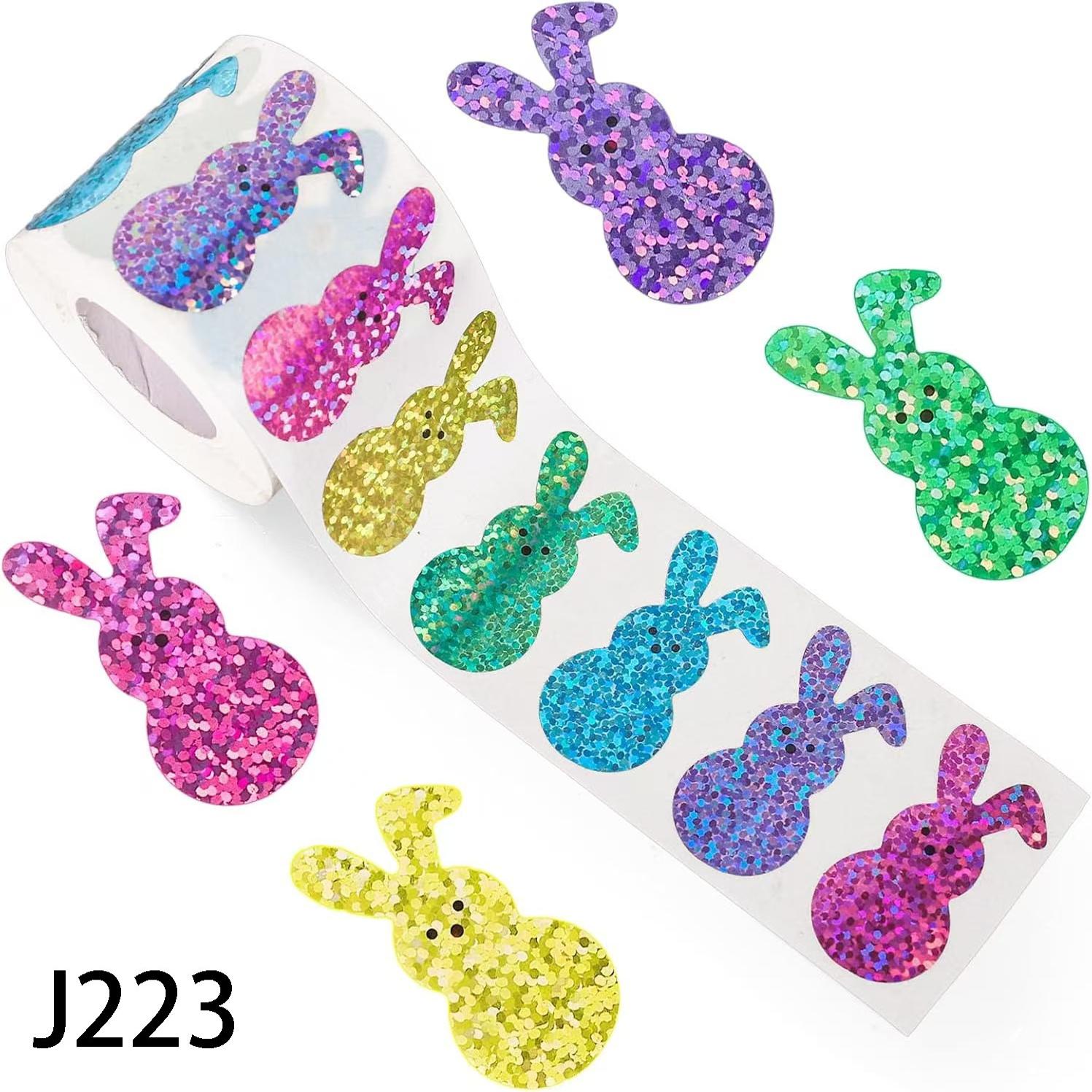 镭射五角星兔子宝石礼品装饰贴纸