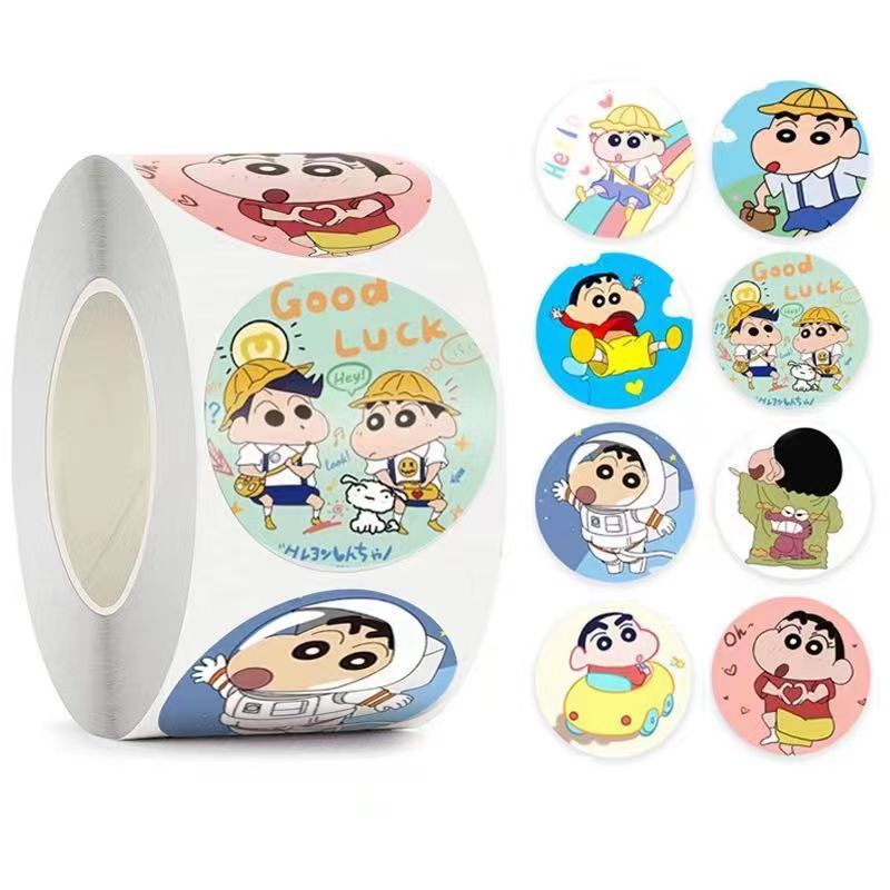 动漫卷卷贴圆形不干胶手帐装饰