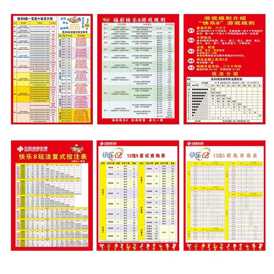 福利彩票店用品福彩快乐8胆拖全拖投注对照表快8投注指南网红新版