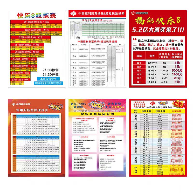 新款快乐8福利彩票福彩投注站复式胆拖规则投注奖全中奖查询宣传