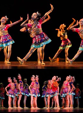 小荷风采敬惜一粒米舞蹈服女舞台表演服装黎族苗族少数民族演出服