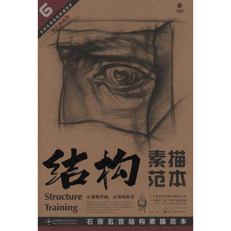 正版结构素描范本:石膏五官结构素描范本(黄金典藏版)