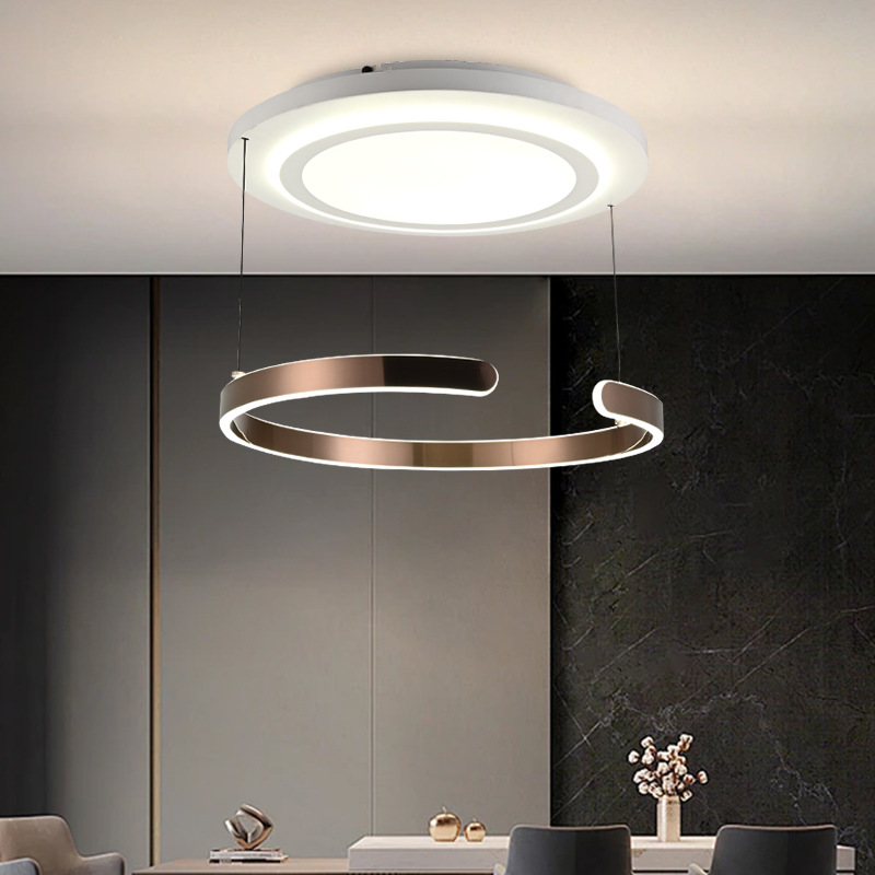 励昌意式轻奢环形LED可升降吊灯