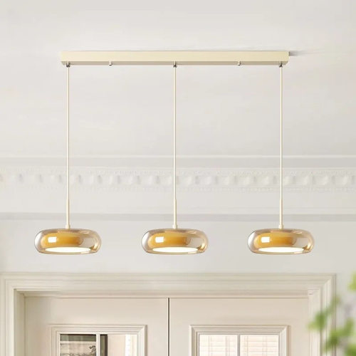 意式高级感极简吊灯餐厅吧台岛台