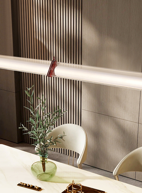 意式工业风一字长条餐厅吊灯包豪斯创意艺术红色装饰灯前台玻璃灯